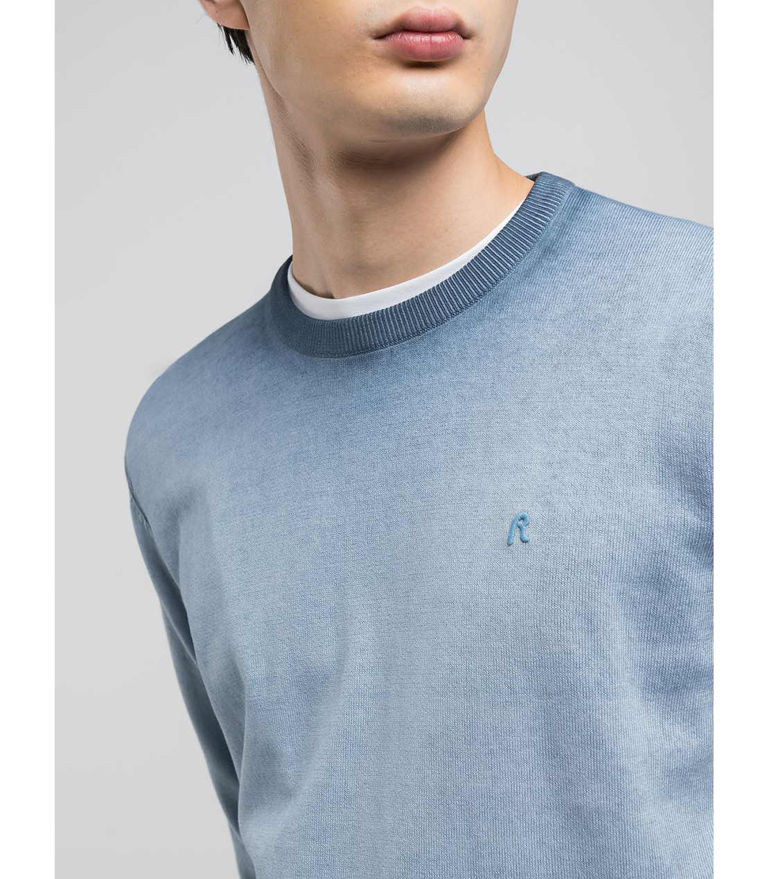 オンブレ ソフトコットンニット 詳細画像 グレイッシュブルー 5